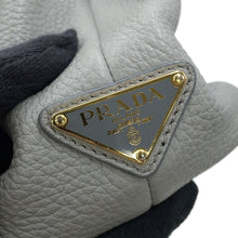 将图像加载到图库查看器中,PRADA Punching logo Tote Bag Gray1BG390 Leather Size Small