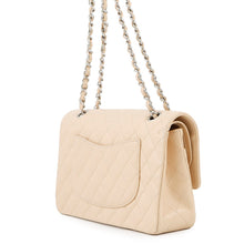 Load image into Gallery viewer, CHANEL Matelasse W Flap ChainShoulder Bag BeigeA01112 Caviar Leather Size 25