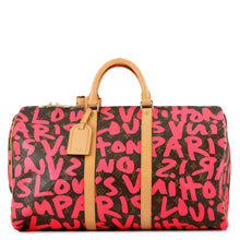 将图像加载到图库查看器中,LOUIS VUITTON Keepall Fuchsia/BrownM93698 Monogram・Graffiti Size 50
