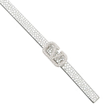 将图像加载到图库查看器中,Valentino Garavani V logo belt Size 65/26 Gray4W2T0SB9WIM Leather Rhinestone