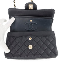 将图像加载到图库查看器中,CHANEL Matelasse W Flap W Chain Shoulder Dark NavyA01113 Caviar Leather Size 23