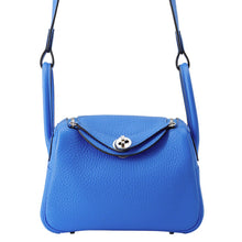 Load image into Gallery viewer, HERMES Lindy Blue Hydra Taurillon Clemence Size Mini