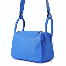 Load image into Gallery viewer, HERMES Lindy Blue Hydra Taurillon Clemence Size Mini