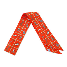 将图像加载到图库查看器中,HERMES Twilly Couvertures et Tenues de jour Vermillon /Beige/White Silk100%