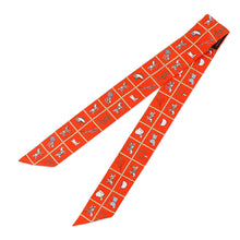 将图像加载到图库查看器中,HERMES Twilly Couvertures et Tenues de jour Vermillon /Beige/White Silk100%