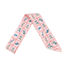 Load image into Gallery viewer, HERMES Twilly Couvertures et Tenues de jour Rose/Blue/Vert Silk100%