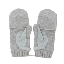 Load image into Gallery viewer, HERMES Baltimore 2WAY Knit Gloves Size M Gray Cashmere Leather