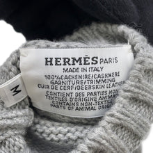 将图像加载到图库查看器中,HERMES Baltimore 2WAY Knit Gloves Size M Gray Cashmere Leather