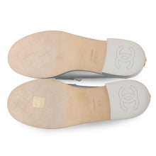 Load image into Gallery viewer, CHANEL CC logo loafers SilverG45663 Leather Size 37C