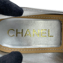 Load image into Gallery viewer, CHANEL CC logo loafers SilverG45663 Leather Size 37C