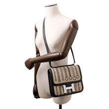 Load image into Gallery viewer, HERMES Constance 3 Deschenes Black Toile de Camp Swift Leather Size 24