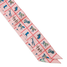 Load image into Gallery viewer, HERMES Twilly Horsewear Couvertures et Tenues Rose/Blue/VertH061356S Silk100%