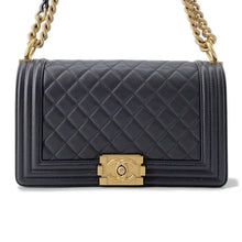 将图像加载到图库查看器中,CHANEL Boy Chanel ChainShoulder Bag Dark GrayA67086 Lambskin