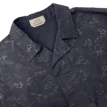 将图像加载到图库查看器中,HERMES Fleur Technique Short Sleeve Overshirt Size 52 Marine Cotton100%