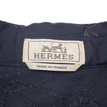 将图像加载到图库查看器中,HERMES Fleur Technique Short Sleeve Overshirt Size 52 Marine Cotton100%
