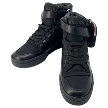 将图像加载到图库查看器中,PRADA Re-NylonPRADAxadidas ForumHigh-top Sneakers Black2TG193 Nylon Leather Size 7 1/2