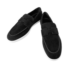 Load image into Gallery viewer, HERMES Mocassins Jobs Black suede Size 42
