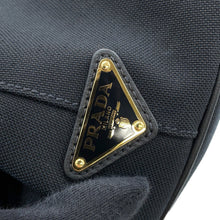 将图像加载到图库查看器中,PRADA Jacquard 2WAY Handbag Black1BA579 Canvas Leather