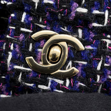 Load image into Gallery viewer, CHANEL Matelasse Double Flap ChainShoulder Purple/BlackA01112 Tweed Size 25