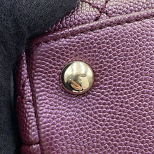 将图像加载到图库查看器中,CHANEL Coco Handle Matelasse Handbag MetalicPurpleAS2215 Caviar Leather Size XXS