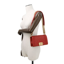 Load image into Gallery viewer, CHANEL Boy Chanel ChainShoulder Red Caviar Leather