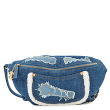 将图像加载到图库查看器中,CHANEL CC Logo Waist Bag Blue Denim