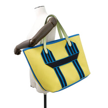 Load image into Gallery viewer, HERMES Pur Sangle Lime/Vert Ensemble/Blue Hydra Toile Military Taurillon Clemence Sangle Woolie