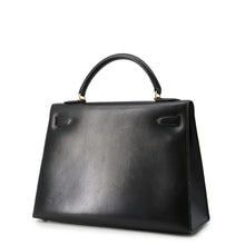 将图像加载到图库查看器中,HERMES Kelly Black Box Calf Leather Size 32