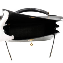 将图像加载到图库查看器中,HERMES Kelly Black Box Calf Leather Size 32