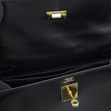 将图像加载到图库查看器中,HERMES Kelly Black Box Calf Leather Size 32