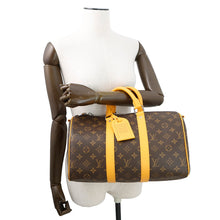 将图像加载到图库查看器中,LOUIS VUITTON Keepall Bandouliere Saffron YellowM13201 Monogram Macassar Canvas Size 35