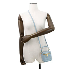 将图像加载到图库查看器中,CELINE Cuir Triomphe 2-Way Vanity Shoulder Bag Light Blue10J763 Leather Size Mini