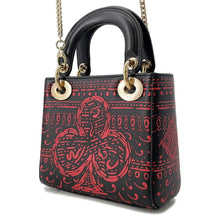 将图像加载到图库查看器中,Dior Lady Dior 2WAY Handbag Black/Red Leather Size Mini