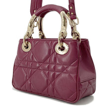 将图像加载到图库查看器中,Dior Lady's 95.22 2WAY Handbag Bordeaux Leather Size Mini