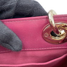 将图像加载到图库查看器中,Dior Lady's 95.22 2WAY Handbag Bordeaux Leather Size Mini