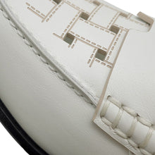 Load image into Gallery viewer, HERMES Mocassins Loafers Kennedy White Leather Size 36H