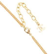 将图像加载到图库查看器中,CHANEL CC Logo African Continent Motif Necklace Gold Metal Faux Pearl Rhinestone