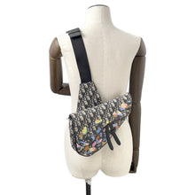 将图像加载到图库查看器中,Dior Oblique Saddlebag by Alex Foxton Navy/Multicolor Canvas Leather