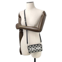 将图像加载到图库查看器中,CELINE Triomphe HorizontalPouch Shoulder Bag Black/White10L272FSQ PVC Leather