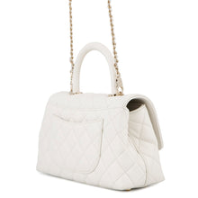 将图像加载到图库查看器中,CHANEL Coco Handle 2WAY Handbag WhiteA92990 Caviar Leather Size XS