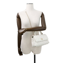 将图像加载到图库查看器中,CHANEL Coco Handle 2WAY Handbag WhiteA92990 Caviar Leather Size XS