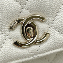 将图像加载到图库查看器中,CHANEL Coco Handle 2WAY Handbag WhiteA92990 Caviar Leather Size XS