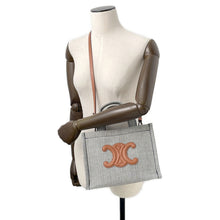 Load image into Gallery viewer, CELINE Small Kabatais 2-Way Bag Navy Blue/Brown199162FU5 Canvas Leather