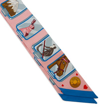 Load image into Gallery viewer, HERMES Twilly HERMES STORY Rose/Blue/Jaune Silk100%