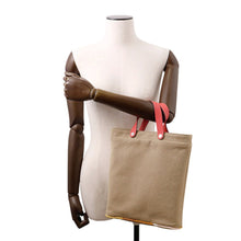 Load image into Gallery viewer, HERMES Petit H Tote Bag Natural/Rose Azalee Toile H Taurillon Clemence