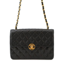 Load image into Gallery viewer, CHANEL Mini Matelasse Single Flap Black Lambskin