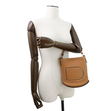将图像加载到图库查看器中,Delvaux Bread Bucket Serpice BrownAA0607ATT0ADNDO Leather Size Mini