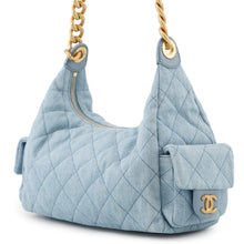 将图像加载到图库查看器中,CHANEL Matelasse Hobo Shoulder Bag Light BlueAS5339 Denim