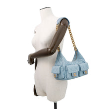 将图像加载到图库查看器中,CHANEL Matelasse Hobo Shoulder Bag Light BlueAS5339 Denim