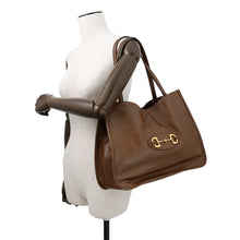 Load image into Gallery viewer, GUCCI Horsebit 1955Tote Bag Brown623694 Leather